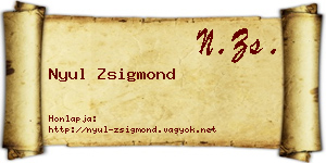 Nyul Zsigmond névjegykártya